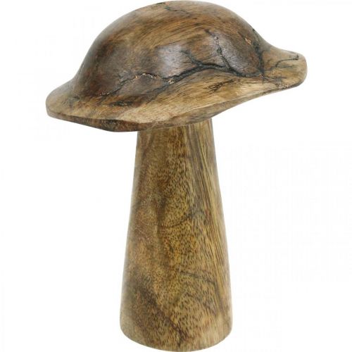 Floristik24 Wooden mushroom with pattern deco mushroom natural, golden wood deco Ø10cm H13cm