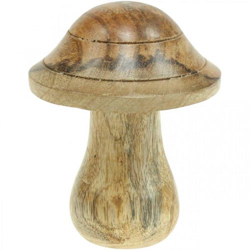 Product Wooden mushroom with grooves Autumn deco mushroom natural mango wood 10×Ø8cm