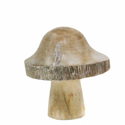 Floristik24 Wooden mushroom natural / white H10cm