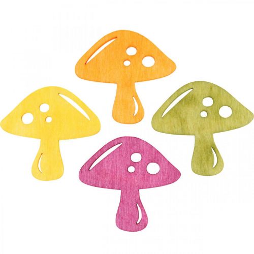 Product Scattered mushrooms, autumn decoration, lucky mushrooms for decorating orange, yellow, green, pink H3.5/4cm W4/3cm 72 pcs