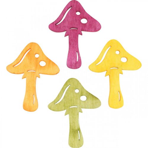 Floristik24 Scattered mushrooms, autumn decorations, lucky mushrooms to decorate orange, yellow, green, pink H3.5 / 4cm W4 / 3cm 72pcs