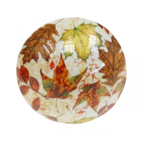 Product Wooden mushroom decoration autumn leaves white, colorful mushroom table decoration Ø10cm H15cm