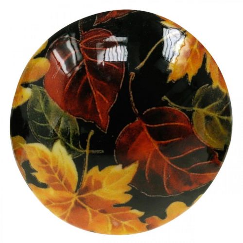 Floristik24 Wooden mushroom decoration colorful leaves autumn decoration black, colorful Ø13cm H19cm