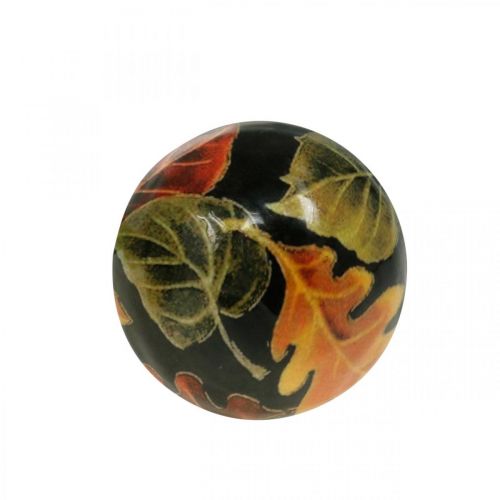 Floristik24 Wooden mushroom leaves autumn decoration mushroom mango wood black, colorful Ø8cm H10.5cm