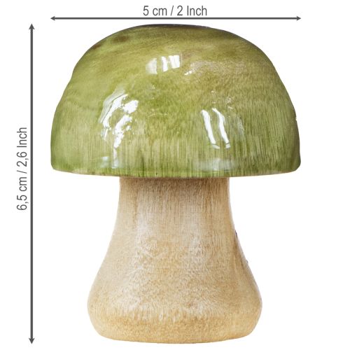 Product Wooden mushrooms autumn decoration mushrooms green red orange H6.5cm 9 pcs