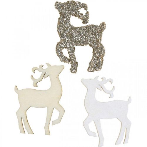 Floristik24 Scatter decoration Christmas deer wooden decoration 4 cm 72 pcs