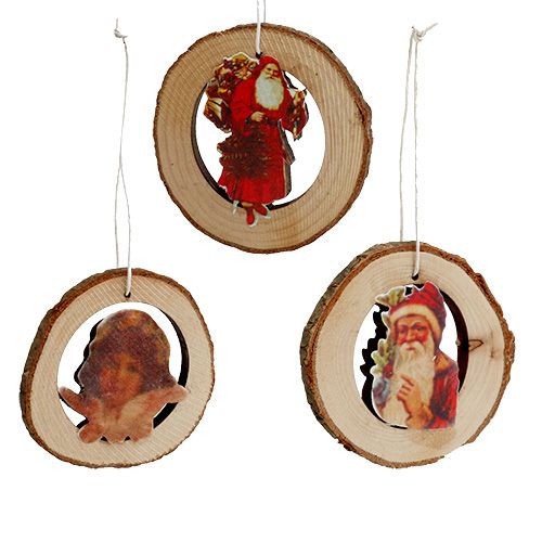 Wooden ring with picture 6pcs
