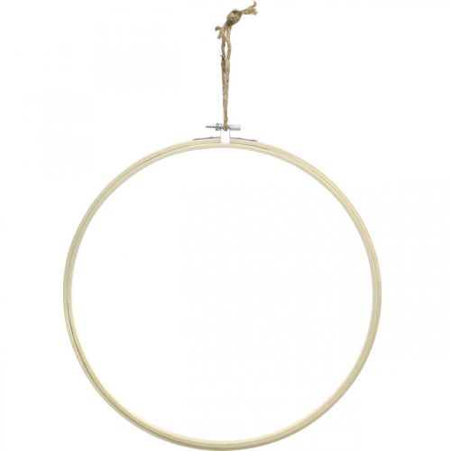 Round embroidery hoop, handmade, wooden ring for decorating, DIY, boho decoration Ø30cm