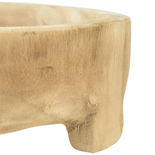 Floristik24 Decorative wooden bowl with feet Wooden bowl Paulownia Ø36cm