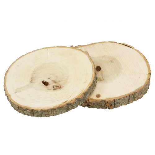 Floristik24 Wood disc natural 20cm 2pcs