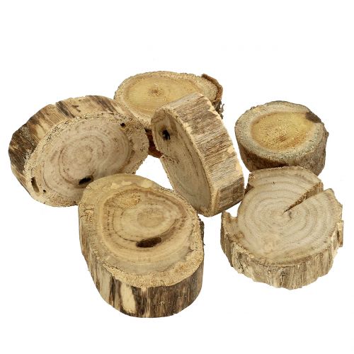 Floristik24 Wooden discs wood rings nature 500g