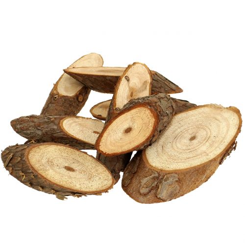Floristik24 Wooden discs oval natural 500g