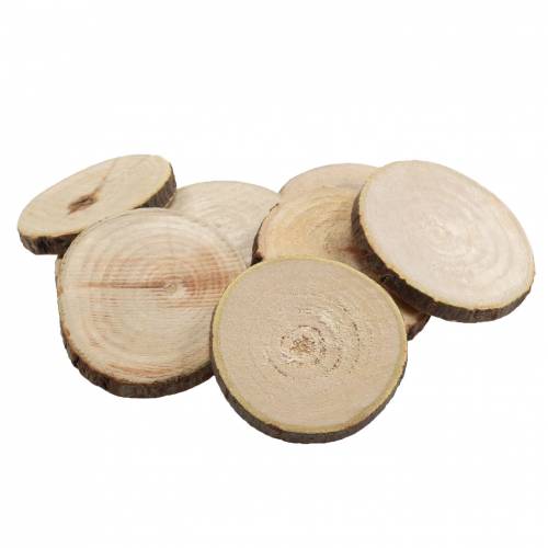 Floristik24 Wooden discs round natural Ø3.5–5cm 400g in a net