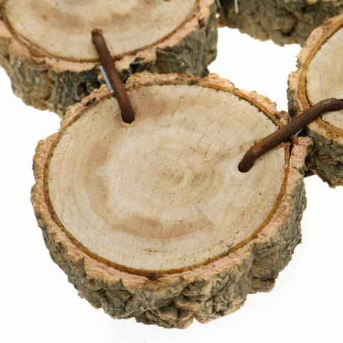 Floristik24 Decorative tray made of wooden slices, nature 37 × 22.5cm