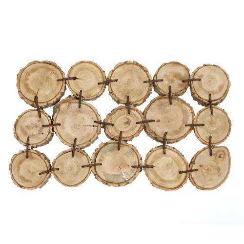 Floristik24 Decorative tray made of wooden slices, nature 37 × 22.5cm
