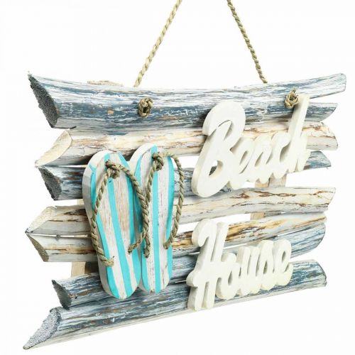 Floristik24 Wooden sign “Beach House” maritime hanging decoration 46×5×27cm