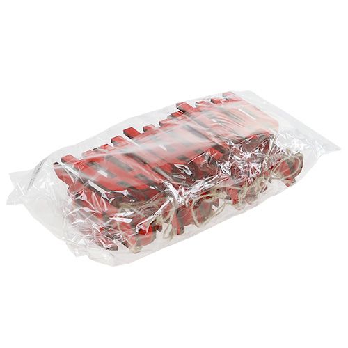 Floristik24 Wooden sleigh for hanging red 15cm 6pcs
