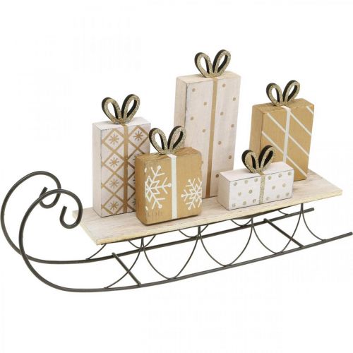 Floristik24 Sleigh with gifts, advent, decoration for Christmas L37.5cm H23cm