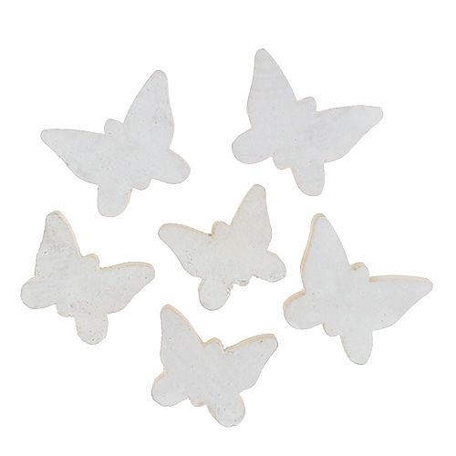 Floristik24 Wooden Butterfly White 2,8 cm - 3,3cm 28pcs