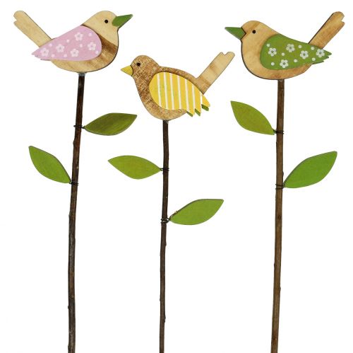 Floristik24 Wooden pin bird colored L30cm 9pcs