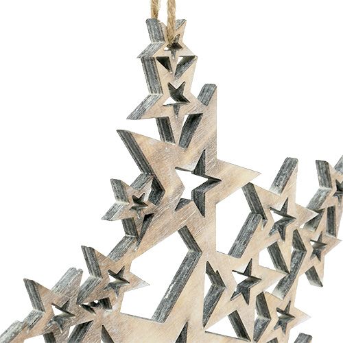Product Wooden star to hang 24cm x 24cm L35cm 1p
