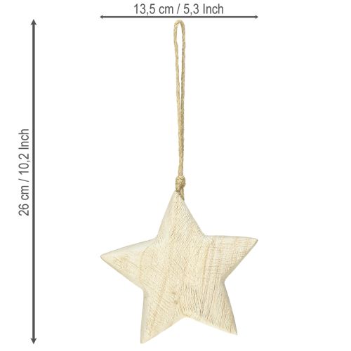 Product Wooden star natural Christmas decoration wood Ø13.5cm
