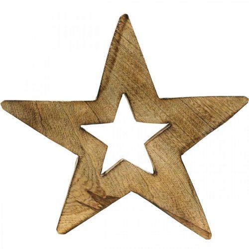 Product Wooden star flamed Standing wooden decoration Christmas 28cm