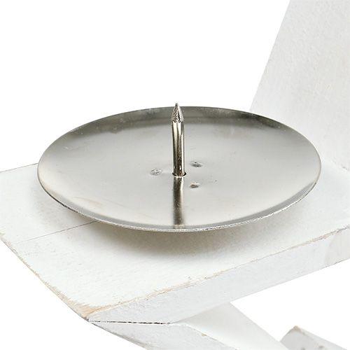 Floristik24 Wooden star with 2x candle holder white