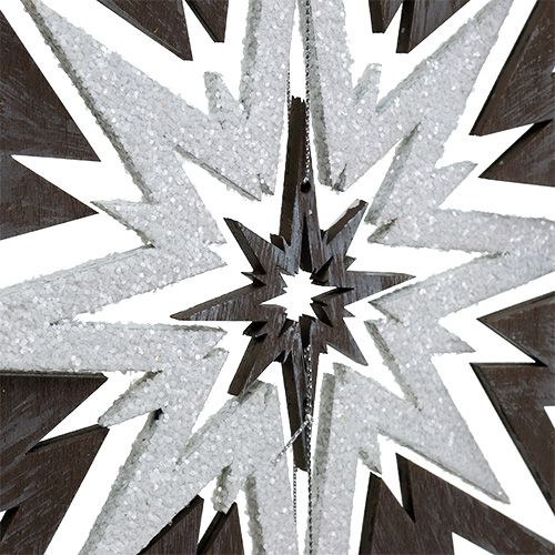 Floristik24 Wooden Star Hanging Decoration Gray, white 48cm x 40cm