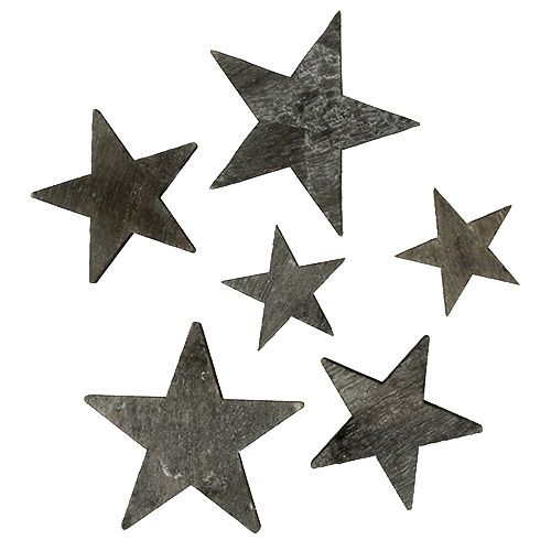 Floristik24 Wooden star for spreading gray 2,7-5cm 72pcs