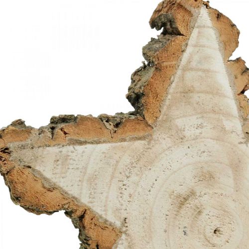 Floristik24 Tree disc, candle tray star, advent decoration, decorative tray made of natural wood Ø23cm