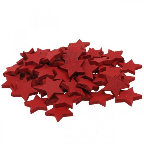 Floristik24 Wooden Stars Red Scatter Decoration Christmas Stars 3cm 72 pcs