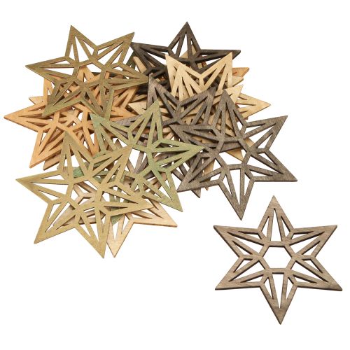 Product Wooden Stars Christmas Decoration Wooden Stars Brown 8cm 16 pcs