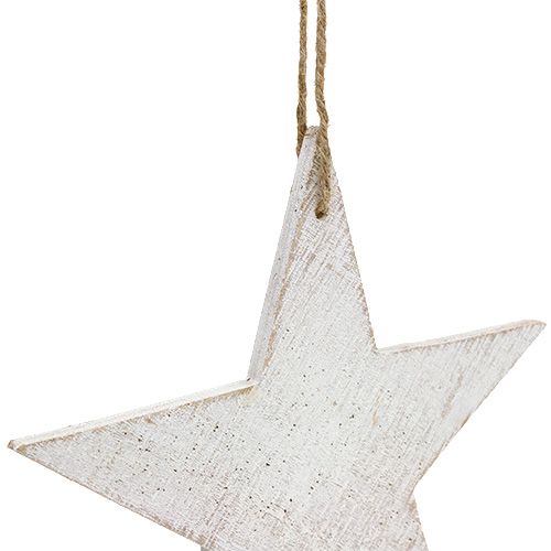 Floristik24 Wooden Stars for Hanging 9/13cm White 12 pcs