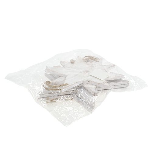 Floristik24 Wooden Stars for Hanging 9/13cm White 12 pcs