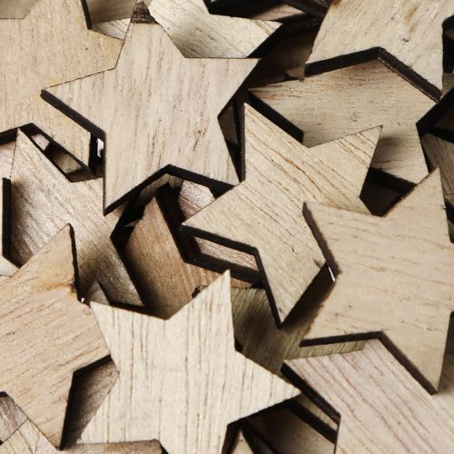 Product Wooden stars for scattering natural Christmas Ø3cm 100 pcs
