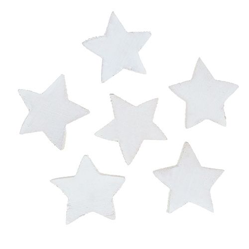 Floristik24 Wooden stars 5cm white 16 pcs