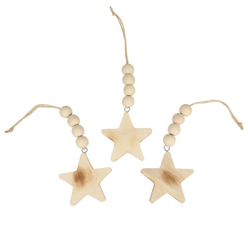 Floristik24 Wooden star decoration decorative hanger wood star decoration burned 8×8×1cm