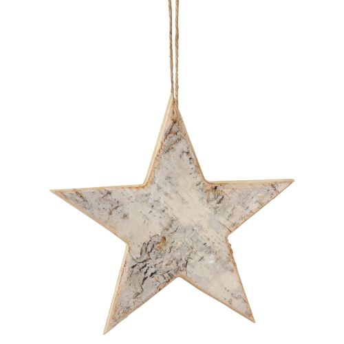 Wooden stars decoration decorative hanger rustic decoration white wood Ø20cm
