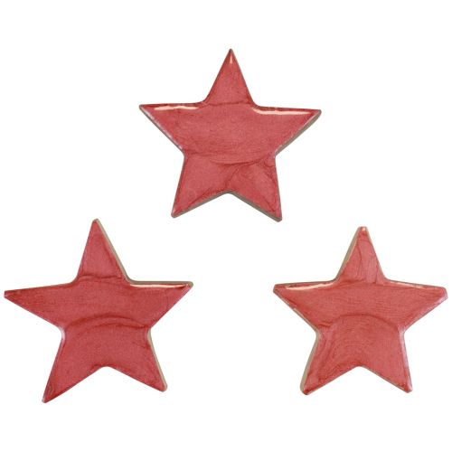 Wooden stars decoration Christmas decoration stars pink shine Ø5cm 8 pcs