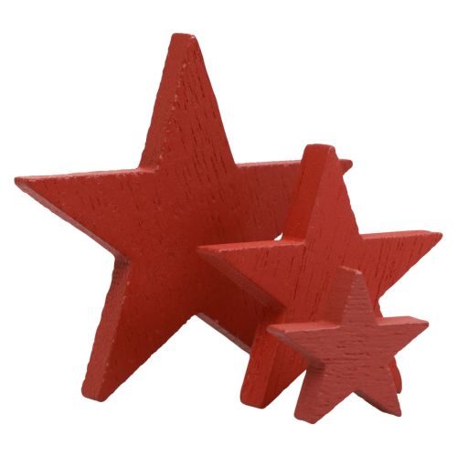 Product Wooden stars decoration scatter decoration Christmas red 3/5/7cm 29pcs