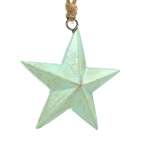 Product Wooden Stars for hanging Light green 7,5cm 4pcs