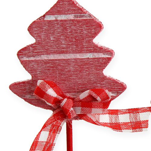 Floristik24 Wooden sticks star, fir red 12pcs