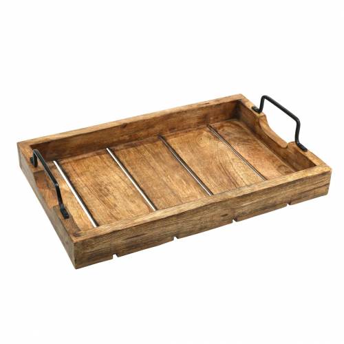 Floristik24 Wooden tray with handles mango antique look 38.5 × 25cm