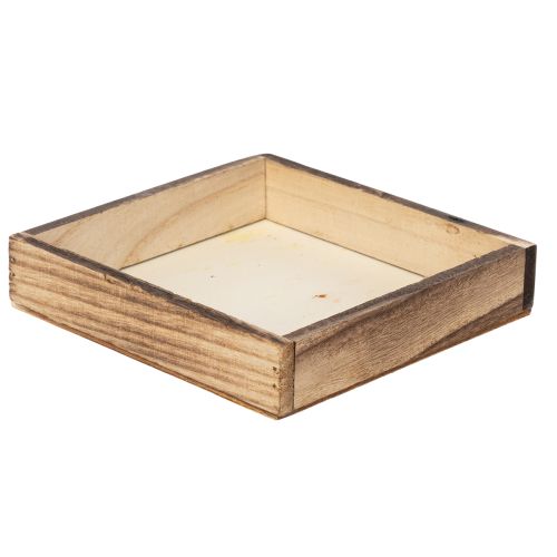 Wooden tray, rustic design, perfect for home or office decoration, 15cm, 4 pieces