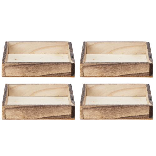 Product Wooden tray, rustic design, perfect for home or office decoration, 15cm, 4 pieces