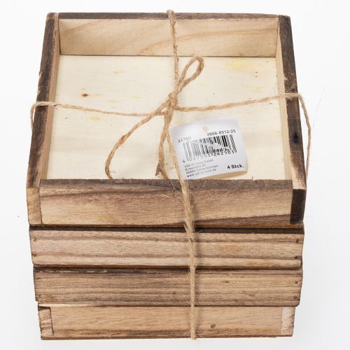 Product Wooden tray, rustic design, perfect for home or office decoration, 15cm, 4 pieces