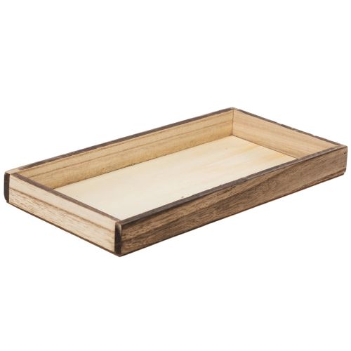 Rectangular wooden tray, practical organizer, versatile, robust design, 30cm, 4 pieces
