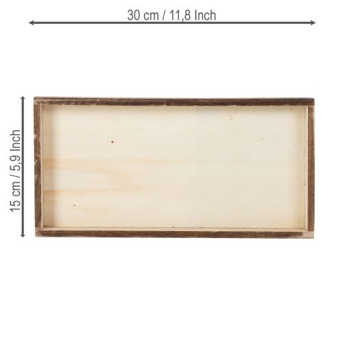 Product Rectangular wooden tray, practical organizer, versatile, robust design, 30cm, 4 pieces