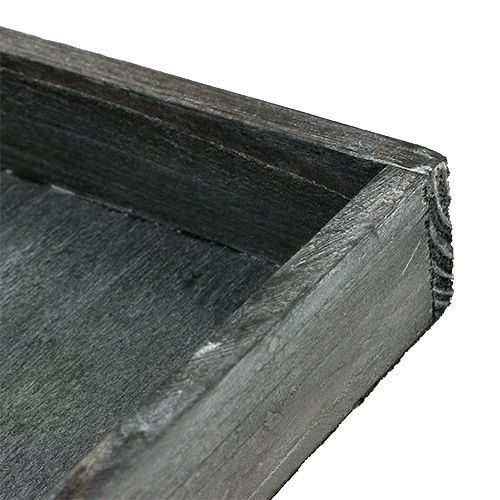 Product Wooden tray gray 14cm x 14cm x 3cm 5pcs
